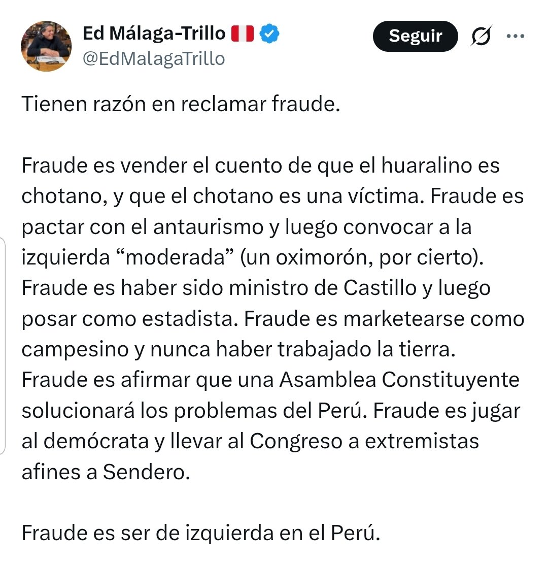 andreapatriau's tweet photo. El fraude más fraude del último congreso nos explica qué es fraude. https://t.co/F9lgG2Ky6V