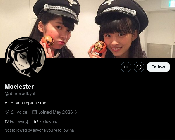 melshiiining's tweet photo. I'm not a nazi you wouldn't know what to do with yourself if you saw an actual fucking nazi, sweetheart. i'm nothing of the sort"
You follow 40 accounts and at least 20 of them are neonazi conservatives and rapists. https://t.co/Ub8h3hek6A