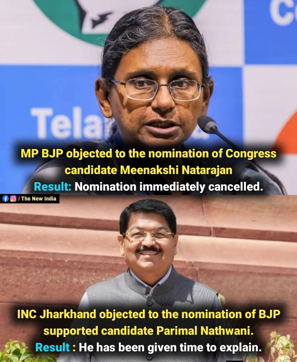 iamjunaidpk's tweet photo. Two candidates. Similar objections. Two completely different outcomes.

Congress candidate: Nomination cancelled.
BJP-backed candidate: Time granted to explain.

This isn't neutrality. This is selective justice.

Mr. Gyanesh Kumar, India's democracy deserves answers.
#ECiComprom https://t.co/fPzkKbPKkn