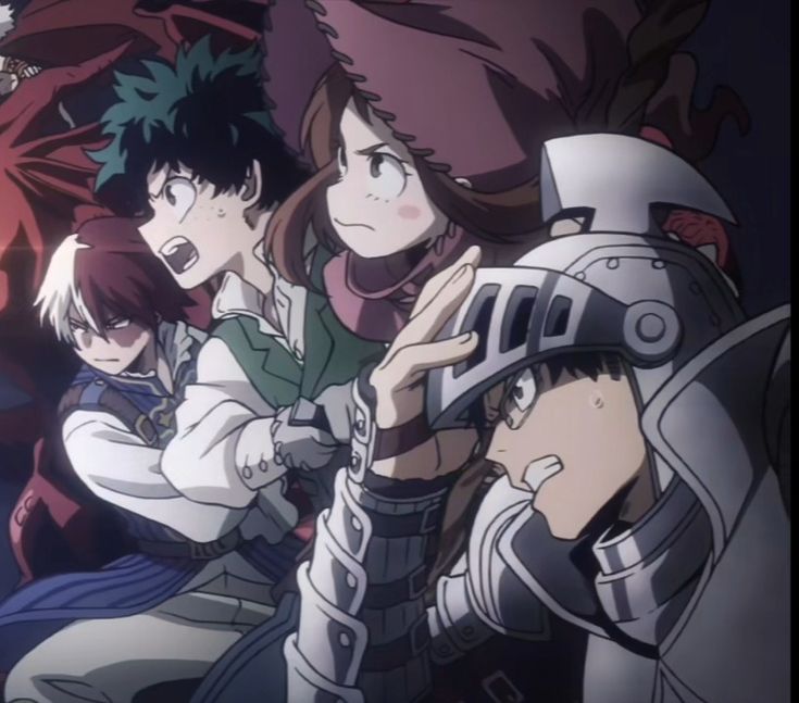Silanotes1's tweet photo. I would LOVE seeing scenes of  Izuku squad in fantasy AU https://t.co/awI5zm8Vpp