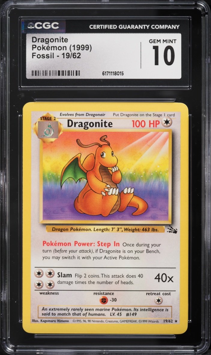 BackstopCards's tweet photo. 1999 Pokemon Fossil Dragonite #19 CGC 10 GEM MINT

Firm at $160 on Collect, 18 watchers.. 

https://t.co/dPLTmeJkz3 https://t.co/HcTAwPgcrf
