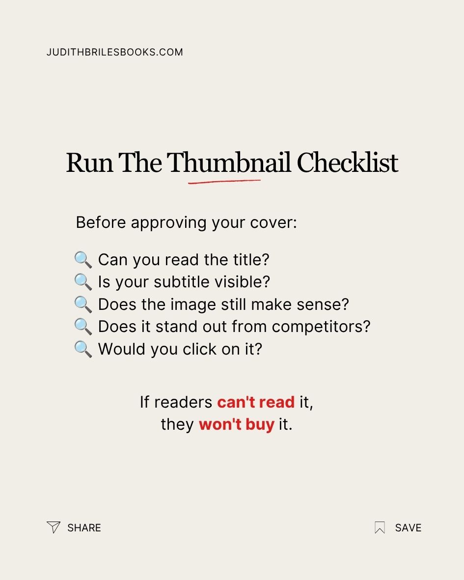 mybookshepherd's tweet photo. Most book buyers first see your cover as a tiny image on Amazon. It needs to pop, be readable, and demand a click.
It's one of the many blunders authors make—and one that's easy to fix.
https://t.co/uyj6mAzZfO
#BookPublishing #AuthorTips #BookMarketing #SelfPublishing https://t.co/rtUmR0jIFC