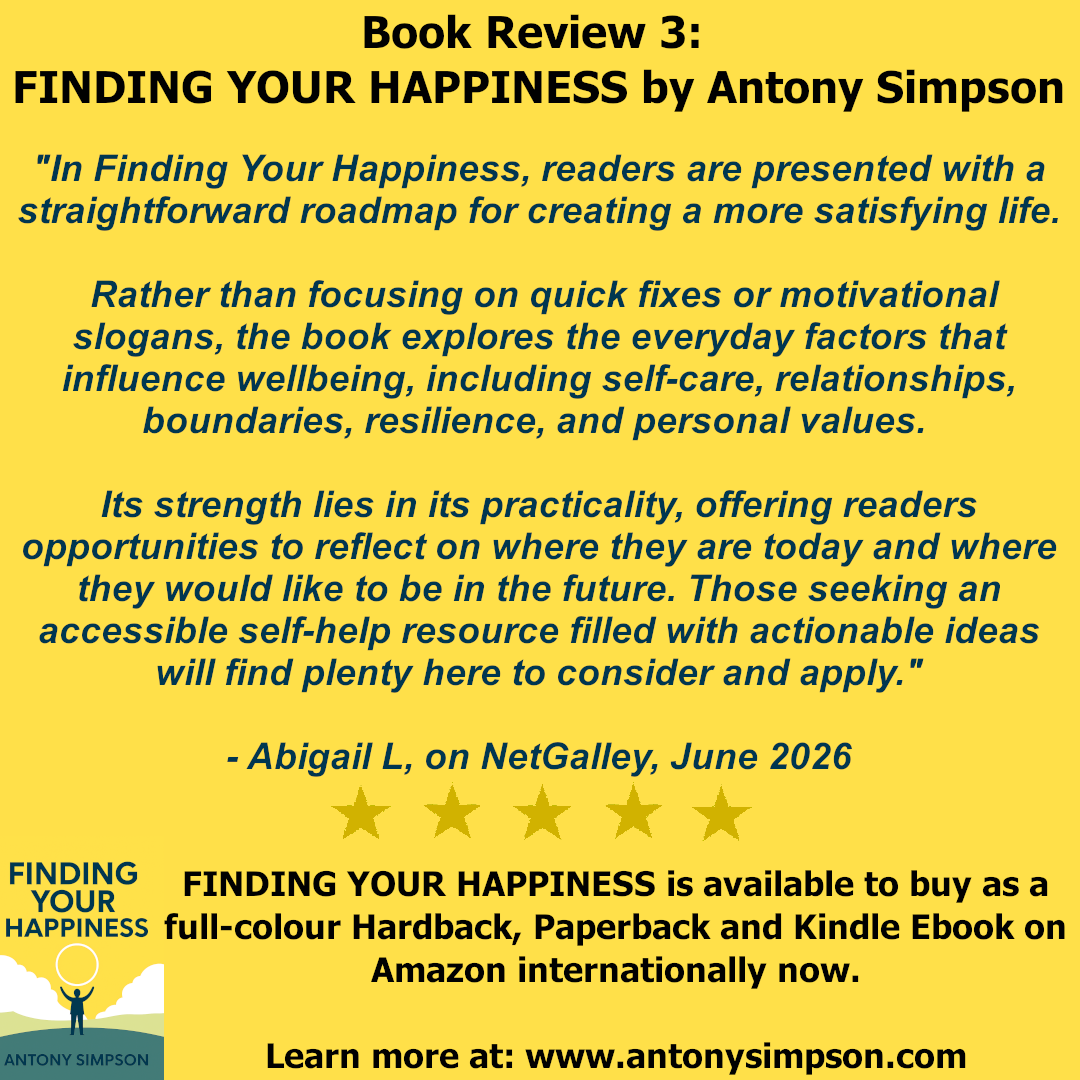 antonysimpson's tweet photo. Here are 2 more reviews of my book FINDING YOUR HAPPINESS.

Learn more: https://t.co/gYycKhKuDY
Buy on Amazon: https://t.co/OV1HGdMH1B

#happiness #newbook #author #reviews https://t.co/2IgaMg9dKq