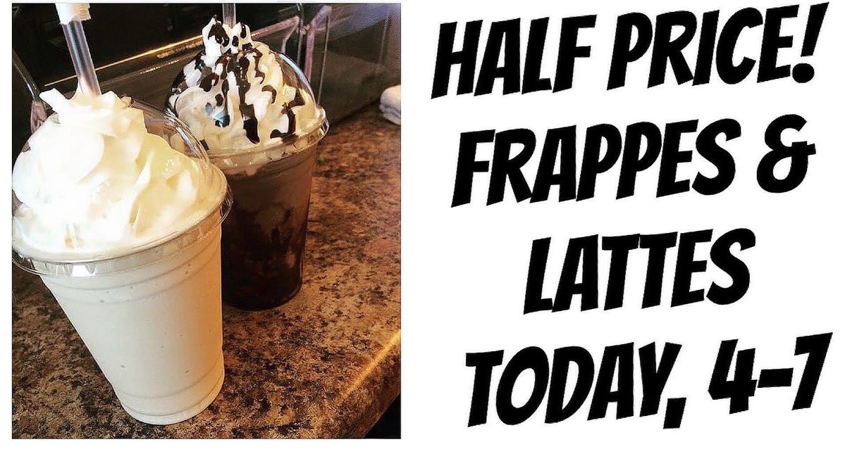 bchicken_coffee's tweet photo. It’s half price time! Come see us! #blackchickencoffee #halfprice #frappe #latte #uptownlexingtonnc https://t.co/XZBZ4qAqvm