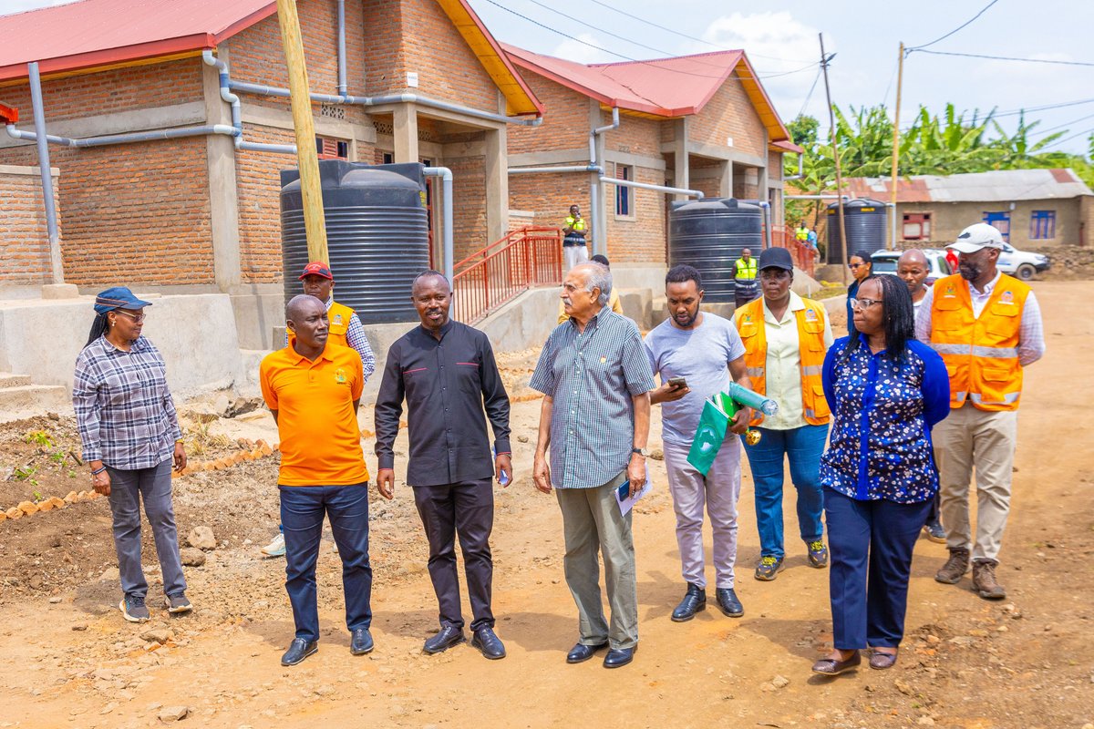 RwandaEmergency's tweet photo. Today, a delegation from the African Union Humanitarian Assessment Mission, led by H.E. Mr. Indrajeet Babooa, Ambassador of Mauritius and Permanent Representative to the African Union and UNECA, visited the Ruranga Site in @RubavuDistrict, where 564 houses are being constructed for families affected by the May 2023 disasters.

The delegation commended the Government of Rwanda, humanitarian partners and communities for the significant progress achieved in recovery and resilient reconstruction, noting that the Ruranga model demonstrates how post disaster recovery can be effectively linked to long term resilience, safety and sustainable development.

Ambassador Babooa praised Rwanda’s efforts in emergency response, relocation of households from high-risk zones and investment in resilient housing. He emphasized that Rwanda’s experience offers valuable lessons for African countries facing similar climate and disaster related challenges.