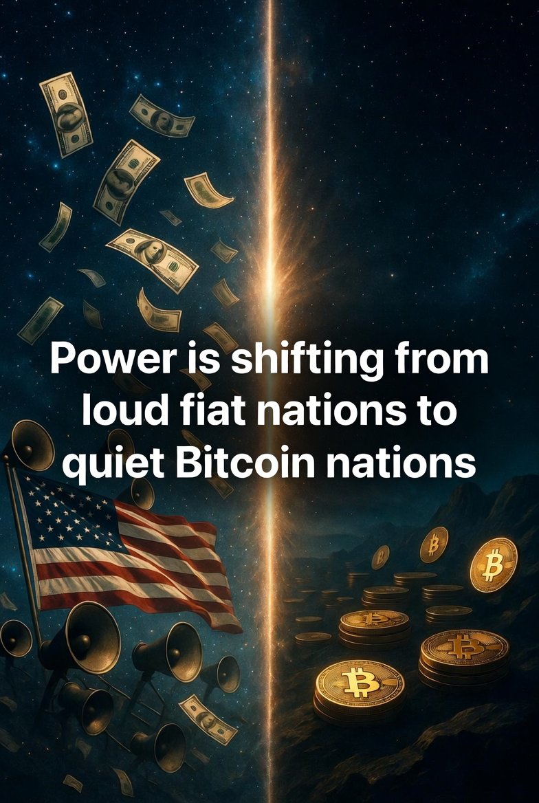 kalpesh733's tweet photo. @WatcherGuru @WatcherGuru
Other nations stayed quiet
while we were loud with the power of fiat.
Now the loud fiat powers must accumulate Bitcoin loudly.
This is the great transfer of power —
from loud nations to quiet ones.
#Bitcoin #BehaviorIsValue https://t.co/JbEzpA1lSB