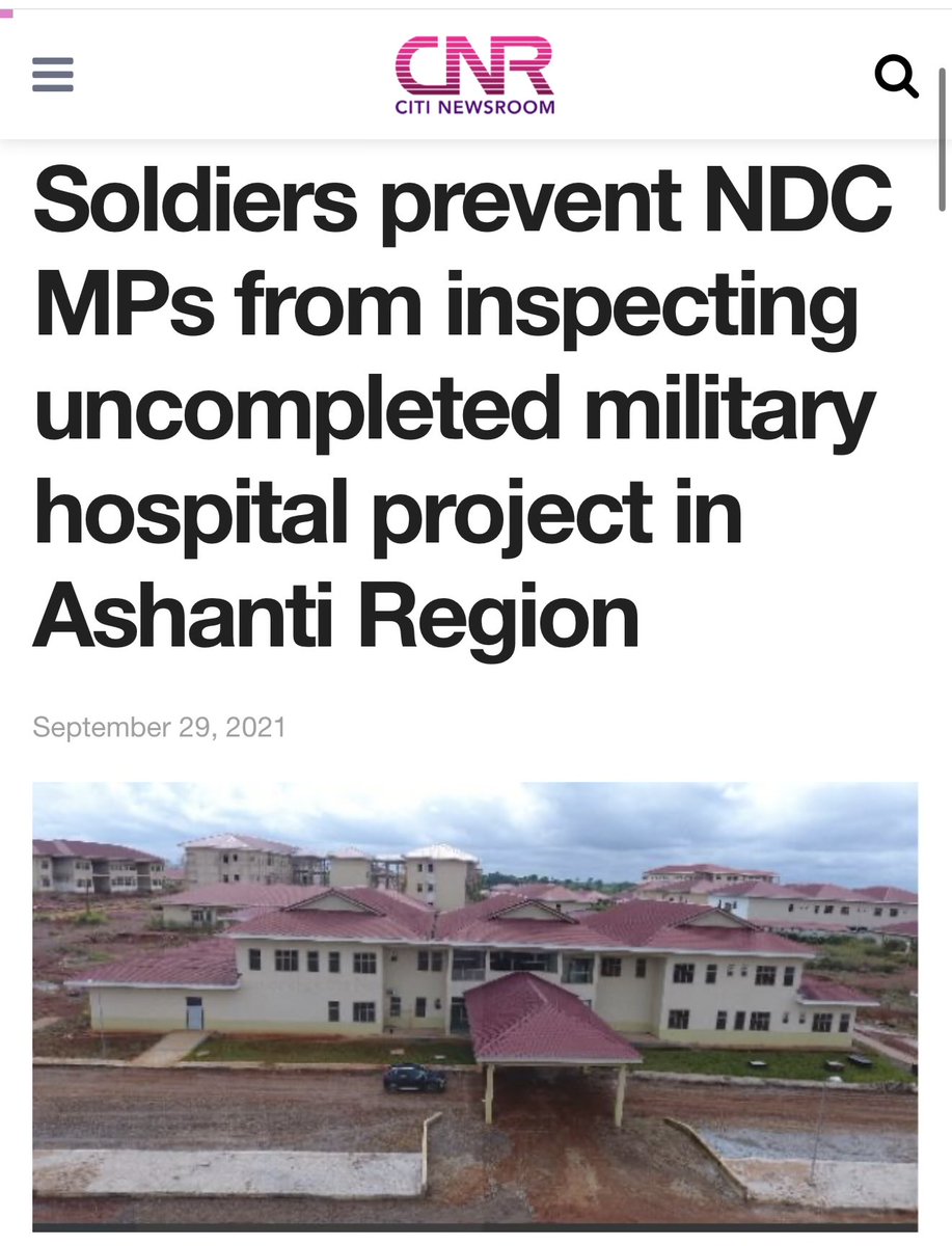 _GhChronicles's tweet photo. THROWBACK 2021:Soldiers prevent NDC MPs from inspecting uncompleted military hospital project in Ashanti Region

The soldiers said they were not under instructions to allow the MPs to inspect the project https://t.co/geJn0dqHt2