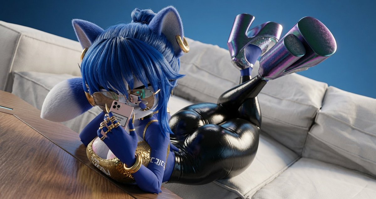 Laz3rus007's tweet photo. Just casually scrolling through my feed like this 🦊💙 and it's that time again, now in a selfie!🤳

#SecondLife #Screenshot #Krystal #Fox #FurryArt #SonicOC #Mobian #BlueFox #Baddie #ChillVibes #Lounge #Thicc #Selfie  #Shinyfashion https://t.co/shA00SHn2g