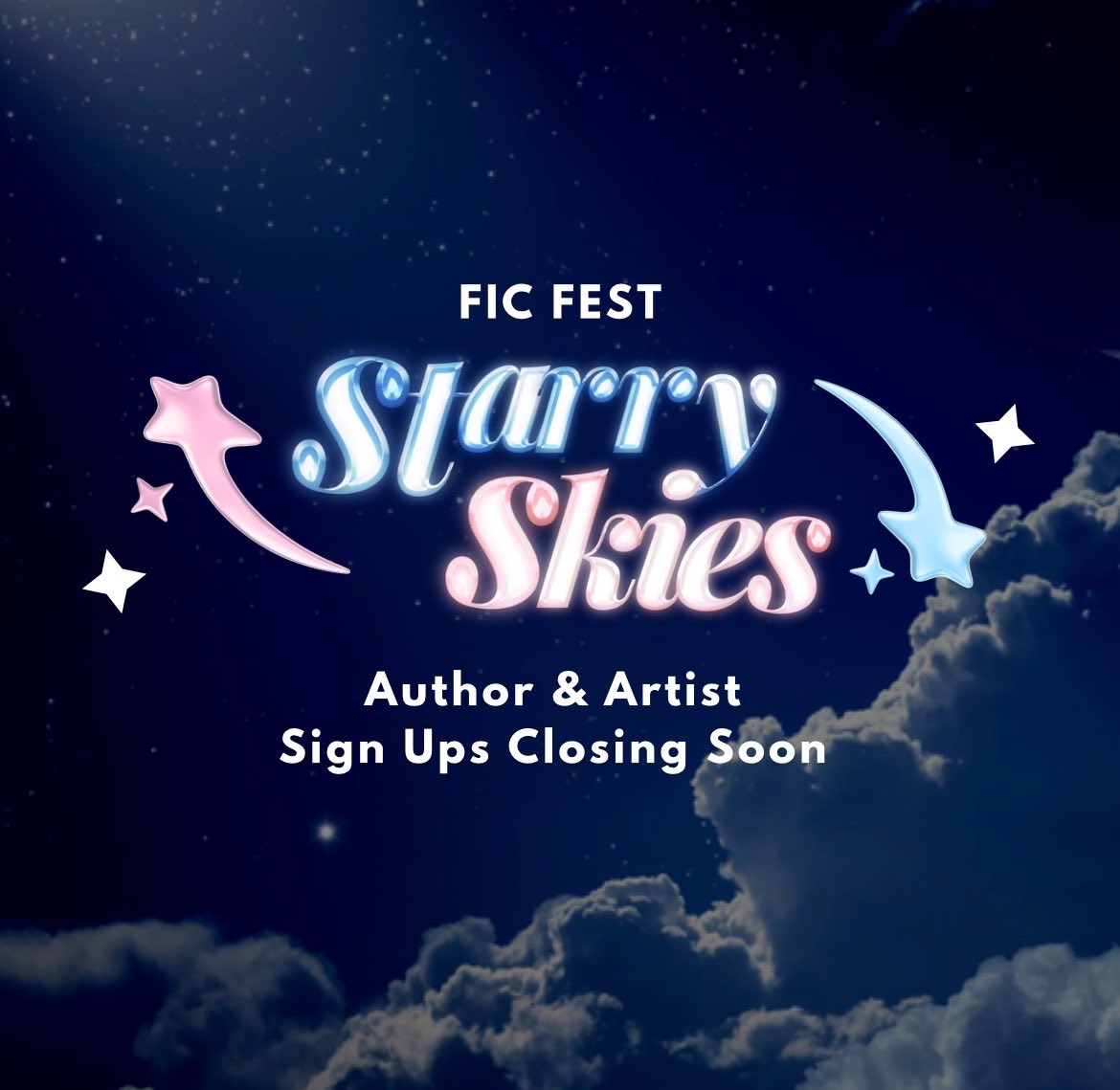 starryskiesfest's tweet photo. Hiii ⸜(｡˃ ᵕ ˂ )⸝♡⋆˙⟡₊˚⊹

We are keeping our sign ups open a little bit longer.... Last call for all our talented authors and artists!! ദ്ദി ˉ͈̀꒳ˉ͈́ )✧

 We would love to have you join us! ⋆.˚𖦹⋆✮⋆.˚ ˗ˏˋ 🩵🩷 ˎˊ˗ ˖.𖥔 ݁ ˖ ⊹ ࣪ ˖ https://t.co/Ac7kyNkpTA