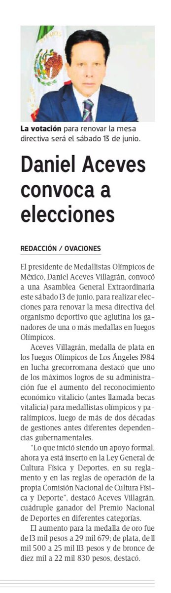 DanielAceves84's tweet photo. “Daniel Aceves convoca a elecciones” | Información @ovaciones https://t.co/uLMm7YLjkq