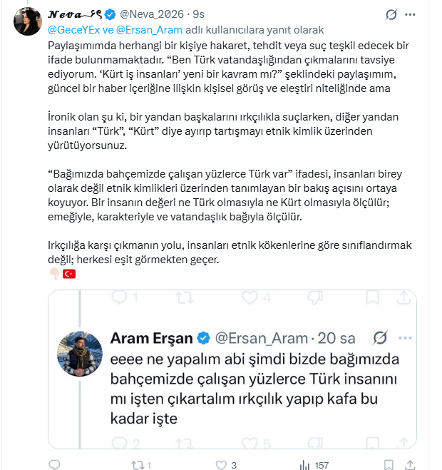 Ersan_Aram's tweet photo. Kıvırtanlar da akşam menüsü her şeyi yapay zeka ile yazıp çizersen böyle benim ne yazdığımı anlamadan s.arsın....senin ve tokmakçının kürt düşmanı milli hesapları da fetöcü yaftası vurduğunu her kes biliyor paylaşmana gerek yok çünkü sizi xırrına takan yok sizlerin ne b.k olduğunu herkes anladı o onlarca sahte hesabın erDÖL olduğunu bilmiyormu kendi başına bir b.k yiyemeyip erdalı doldurup doldurup kurup milletin üzerine salan nevoş senin o boş olmayan aklının biz neler yapacağını saatler öncesinden biliyoruz hadi şimdi git savcıya ver bizlerde boş adam değiliz bize patlarsa size de iyi patlar