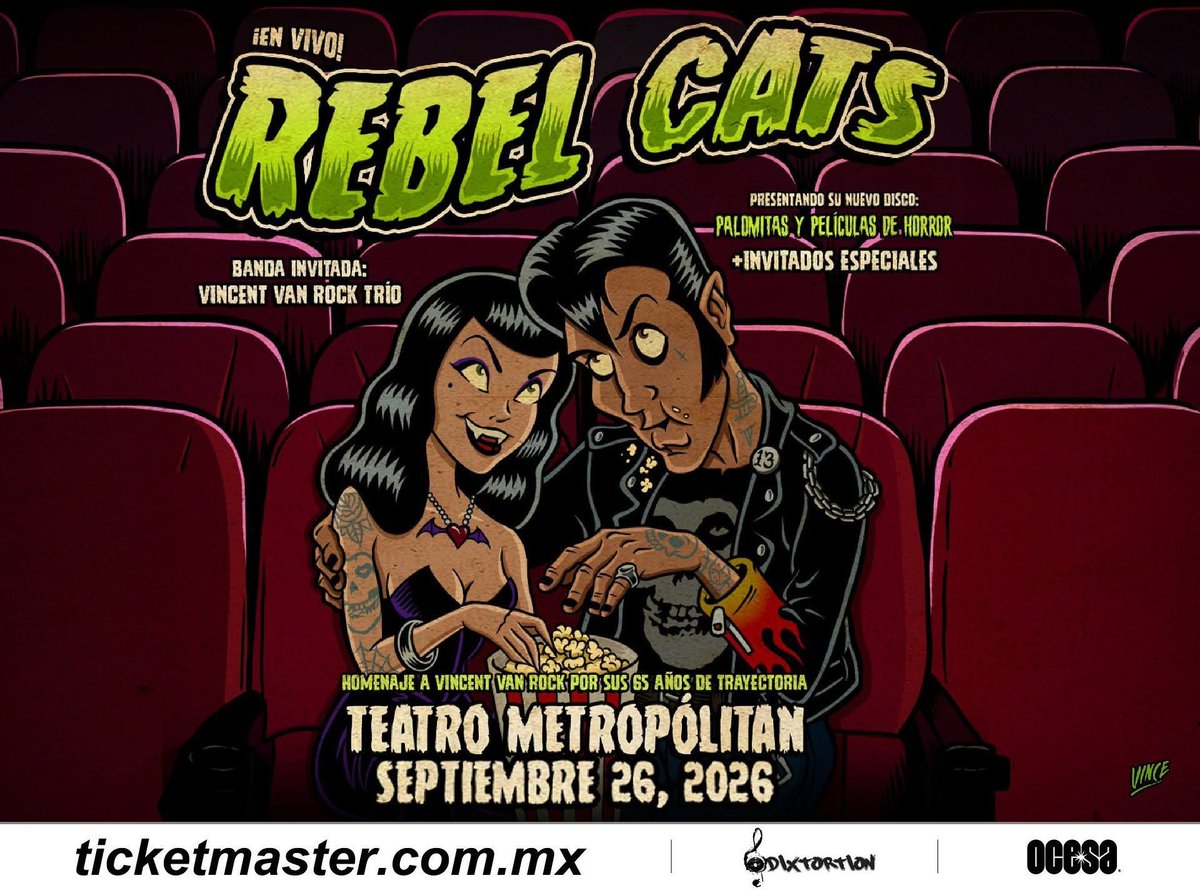 DeSuplemento's tweet photo. REBEL CATS PRESENTAN “PALOMITAS Y PELÍCULAS DE HORROR” EN EL METROPÓLITAN ESTE 26 DE SEPTIEMBRE https://t.co/WYjWXCqeAw