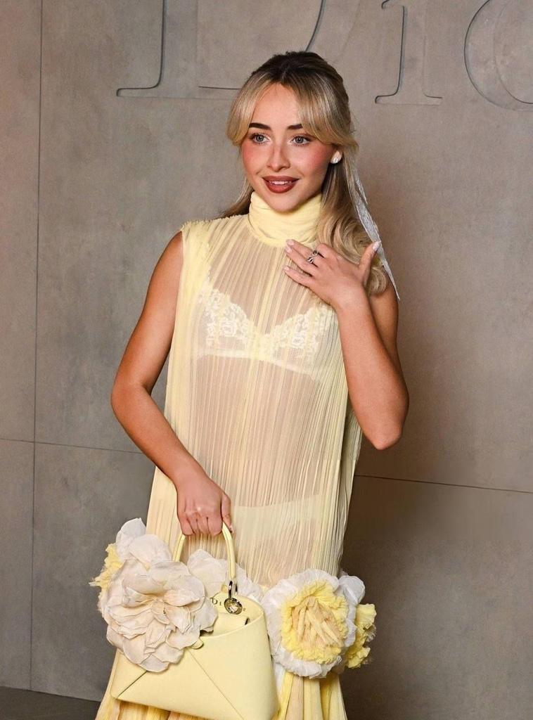 Raievedd's tweet photo. Forgot to publish this art with Sabrina Carpenter 
Just love her dress in Dior Cruise so much 
And this SC ring... Obsessed... https://t.co/koy13etIo8