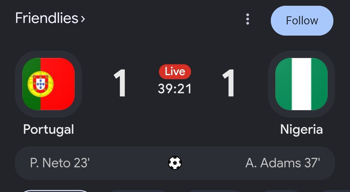 MrWallery's tweet photo. I no dey watch this Nigeria ball again.
This is practically Nigeria's Team B against one of Portugal's strongest-ever lineups.
No Osimhen. No Lookman. Several of Nigeria's top players aren't even available.
With that in mind, if Portugal can't win by at least 3–1, maybe they should start questioning their World Cup ambitions.