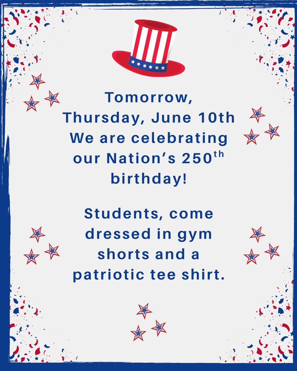StWillSchool's tweet photo. We are celebrating our country tomorrow! Students may wear their PE shorts and a patriotic T-shirt as we enjoy a day filled with fun, and school spirit.  It's going to be a great day of fun and festivities! ❤️🤍💙 #beapanther  #stwillschool https://t.co/gH1YBY1Q9S