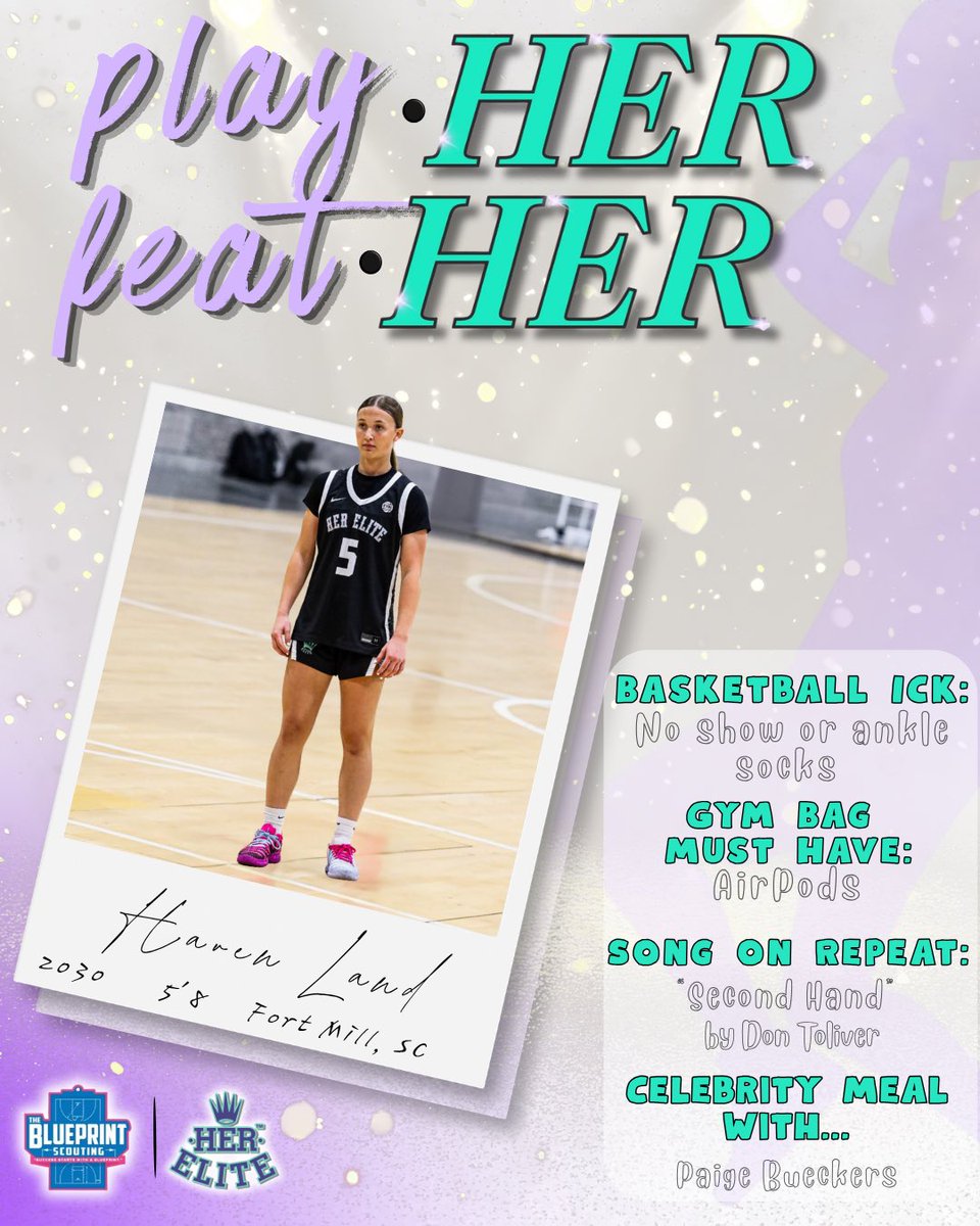 HERelite's tweet photo. Meet 2030 Haven Land from South Carolina! Haven brings that butter smooth jumper and playmaking ability to HER Elite! Tough, hardworking and spunky- love to have her a part of the sistHERhood!
Get 2 know Haven!💜
#herelite #get2know https://t.co/WbPVco7P3R