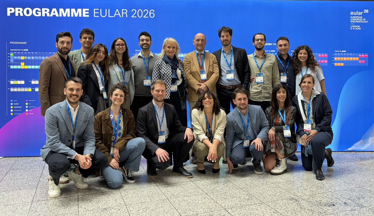 UnitPadova's tweet photo. La Reumatologia dell’Azienda Ospedaliera Università di Padova al Congresso Europeo di Reumatologia a Londra #eular2026 https://t.co/kpPGkbjS3U