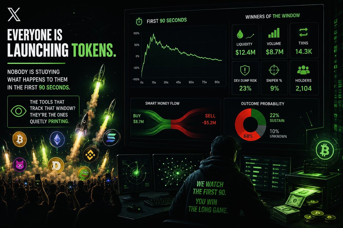 MarketMaker360's tweet photo. Everyone is launching tokens.

Nobody is studying what happens to them in the first 90 seconds.

The tools that track that window?

They're the ones quietly printing. https://t.co/wdwrYE6FnF