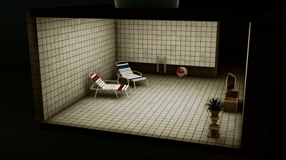Jessi55xc's tweet photo. World: Poolroom Madness
Author: Malikart2022 

These quiet tiled pools feel strangely calm and dreamy, like stepping into a forgotten liminal hideaway full of weird little surprises. 🦆

#VRChatPhotography #VRChat https://t.co/hfWhf7Xgzx