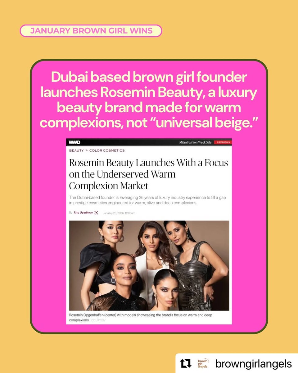 roseminsworld's tweet photo. ・・・
February is short, but brown girl wins? Endless. 🤎

We've got cookbook tours, ski slopes, bridal couture, and a luxury beauty brand built for us, by us. https://t.co/jSX5YtOSl9