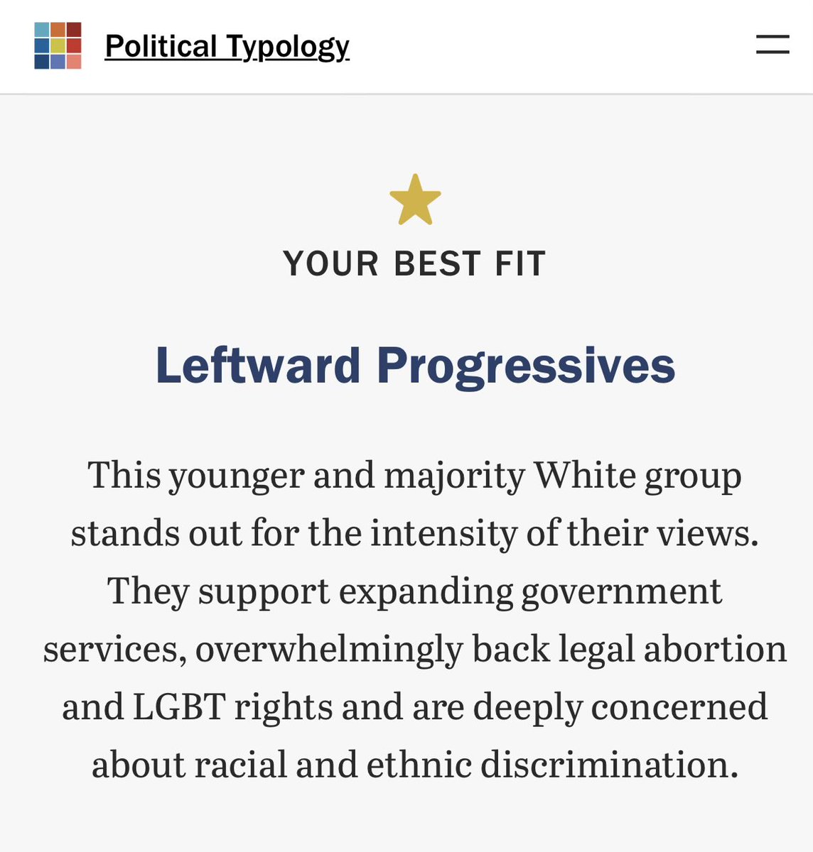 DJTechYT's tweet photo. @USA_Polling I got leftward progressive, though tbh I'm right on the edge between this and loyal liberal so it really could've gone either way https://t.co/Kdlu9xhPTL