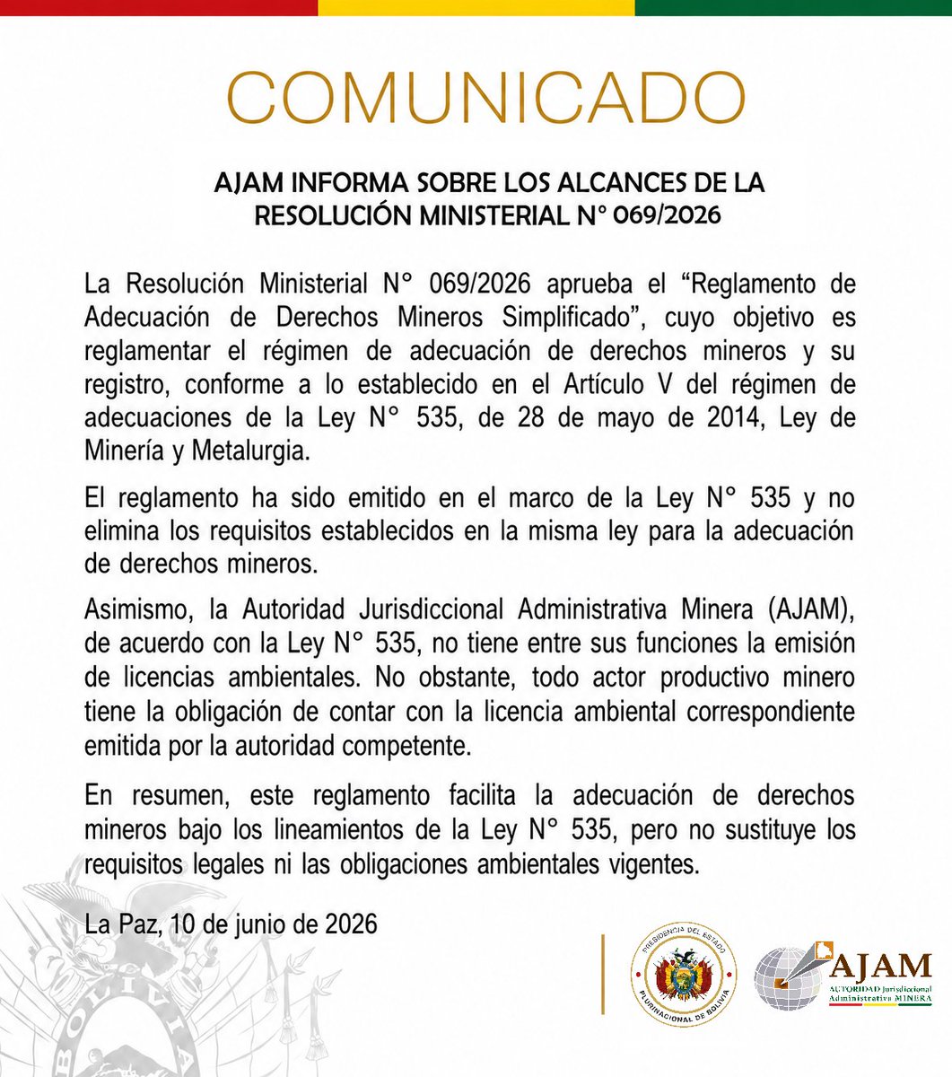 AJAMBolivia's tweet photo. #Comunicado https://t.co/yAgIpzYETP