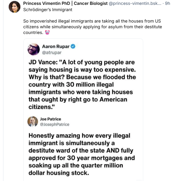JohnBrynt's tweet photo. Schrödinger’s Immigrant https://t.co/y62XQP3o8E