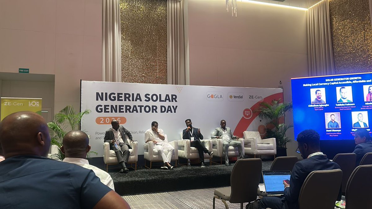 creaccng's tweet photo. Today, @creaccng joined Nigeria #SolarGenerator Day 2026 in Lagos! 🇳🇬⚡Convened by GOGLA, Verasol &amp; ZE-Gen (@TheCarbonTrust), we aligned with global leaders to scale solar pathways for a just #EnergyTransition. ☀️Let's ensure no community is left behind! #CREACCNG https://t.co/iyKry94wWw