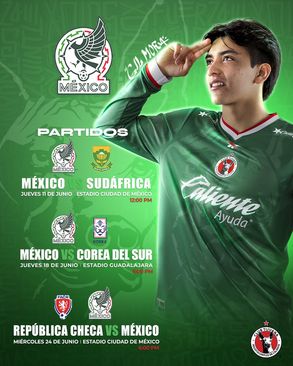 Xolos's tweet photo. ¡Listos para apoyar a Gilberto Mora y a @miseleccionmx en el Mundial! 🏆🇲🇽

#SomosMéxico 🇲🇽 https://t.co/dyW8TP5gnU