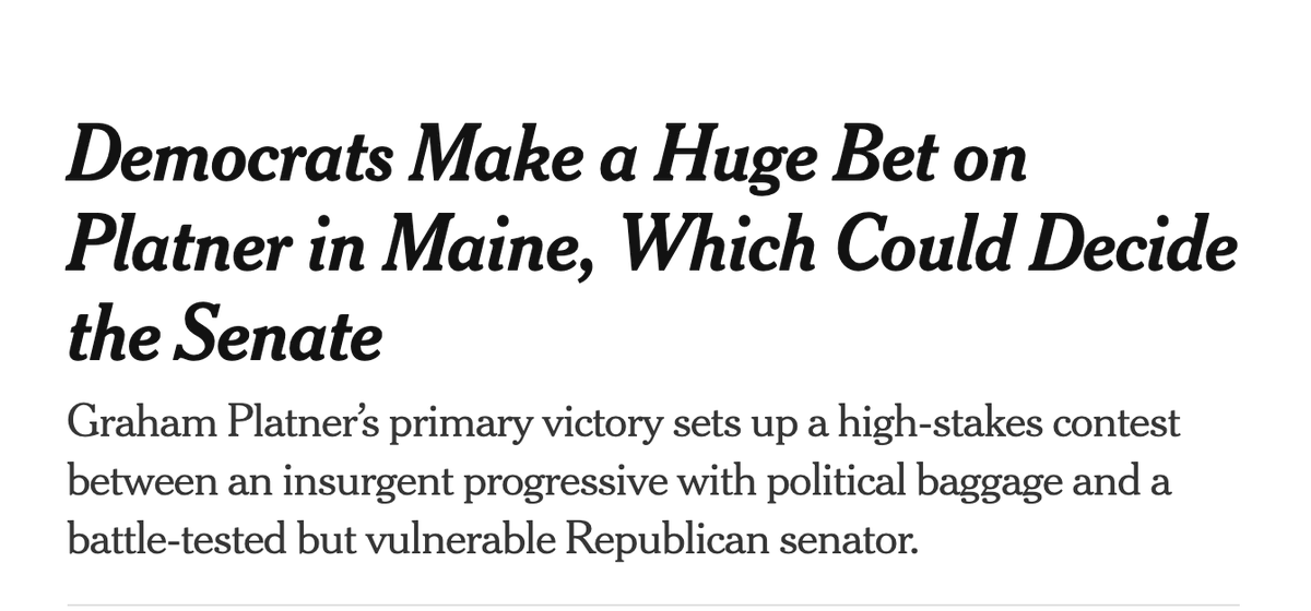 moshik_temkin's tweet photo. NYT: The guy who is running for office for the first time has "political baggage", the lady who has been in office for decades, gotten rich from it, and kept Trump in power during both his terms is "battle-tested". This my friends is how the laziest propaganda in the world works. https://t.co/QGCSdCyn0M