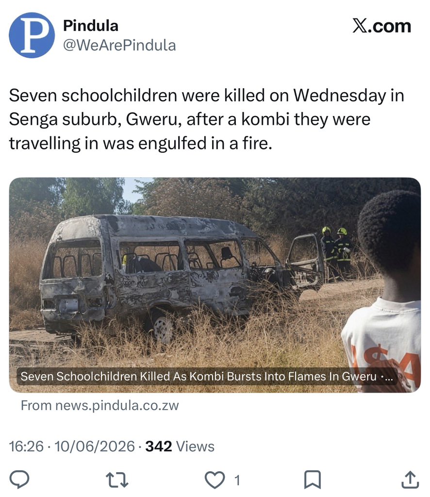chirembaPT's tweet photo. It’s disaster after disaster 😭💔
We’re really just in a bad space ! 

The transport we use is never properly checked . Lives at risk everyday and I just saw this and i don’t know anymore 🥹😭

I remember saying - no one is safe ! Absolutely no one 😥 not even innocent children https://t.co/8yPqREIdCi