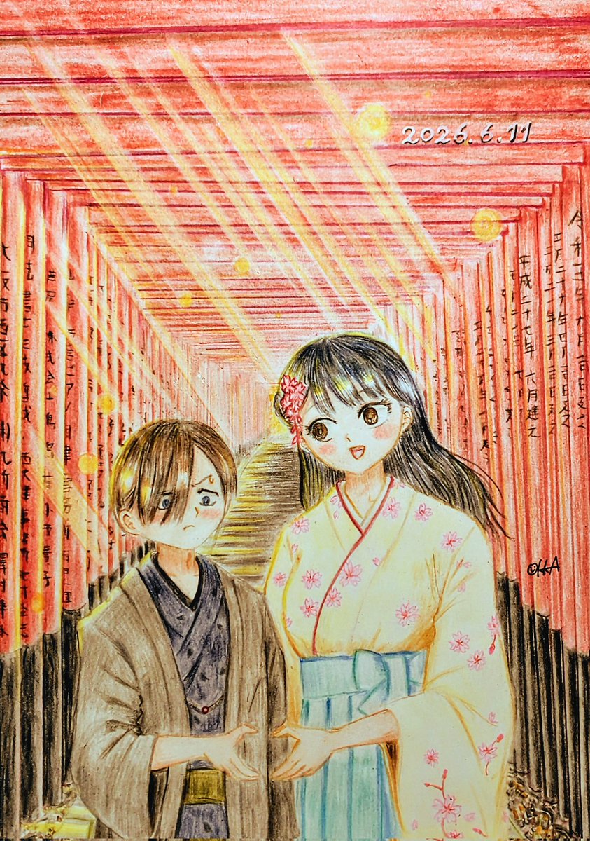 僕ヤバファンアート #色鉛筆 #市川告白記念日 「今日が告白された記念