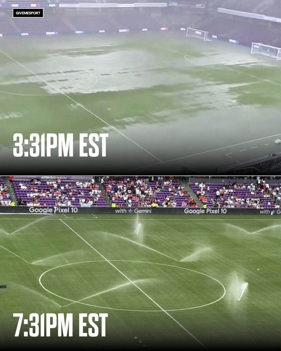GiveMeSport's tweet photo. Because the pitch hosting England vs. Costa Rica needed more water 🤣😂 https://t.co/LIN90DsY8j
