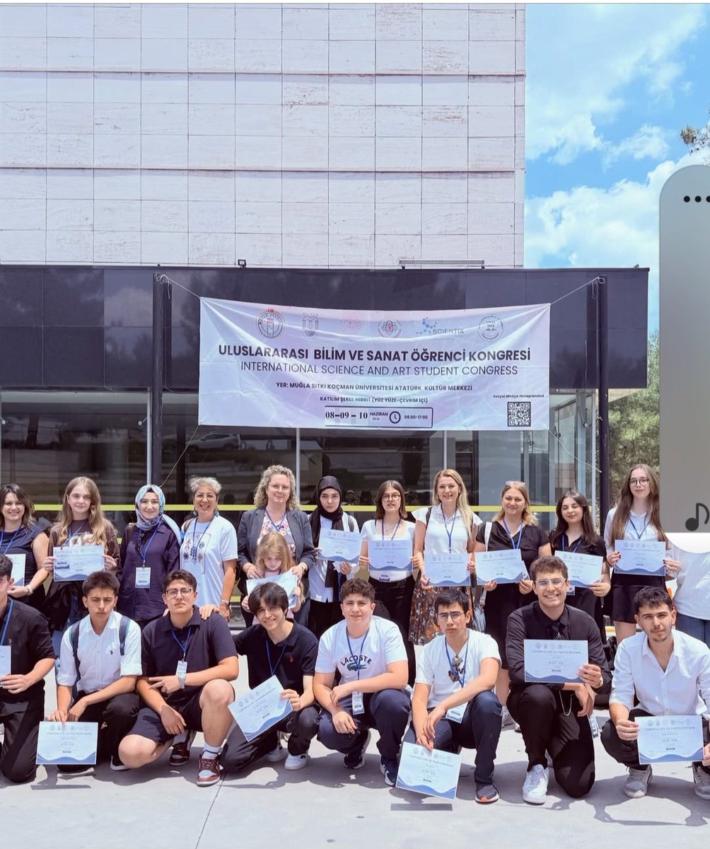UBilsem's tweet photo. ISASC 2026 Uluslararası BİLİM VE SANAT Öğrenci Kongresinde bildiri sunan öğrencilerimizi ve danışmanlarımızı tebrik ederiz.
#ISASC2026
@BilsemMeb
@emre_caliskan
@denizlimem 
@TAKINOSMANYILD3
@MEMMerkezefendi 
@UBilsem https://t.co/kSGCyZWTvt