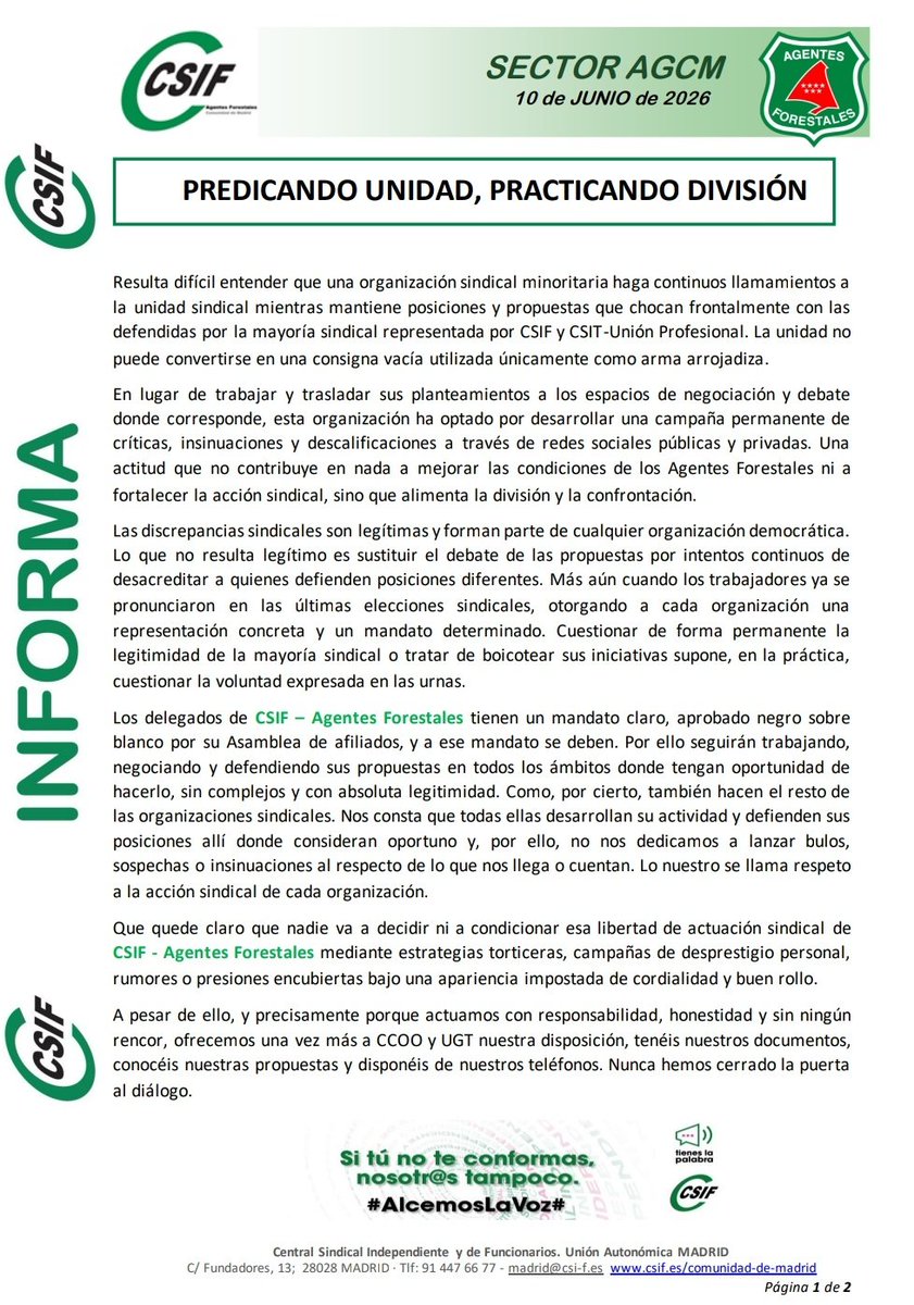 CSIF_AAFFMadrid's tweet photo. El respeto no garantiza el acuerdo, pero sí hace posible el diálogo. https://t.co/4iODawjSVe