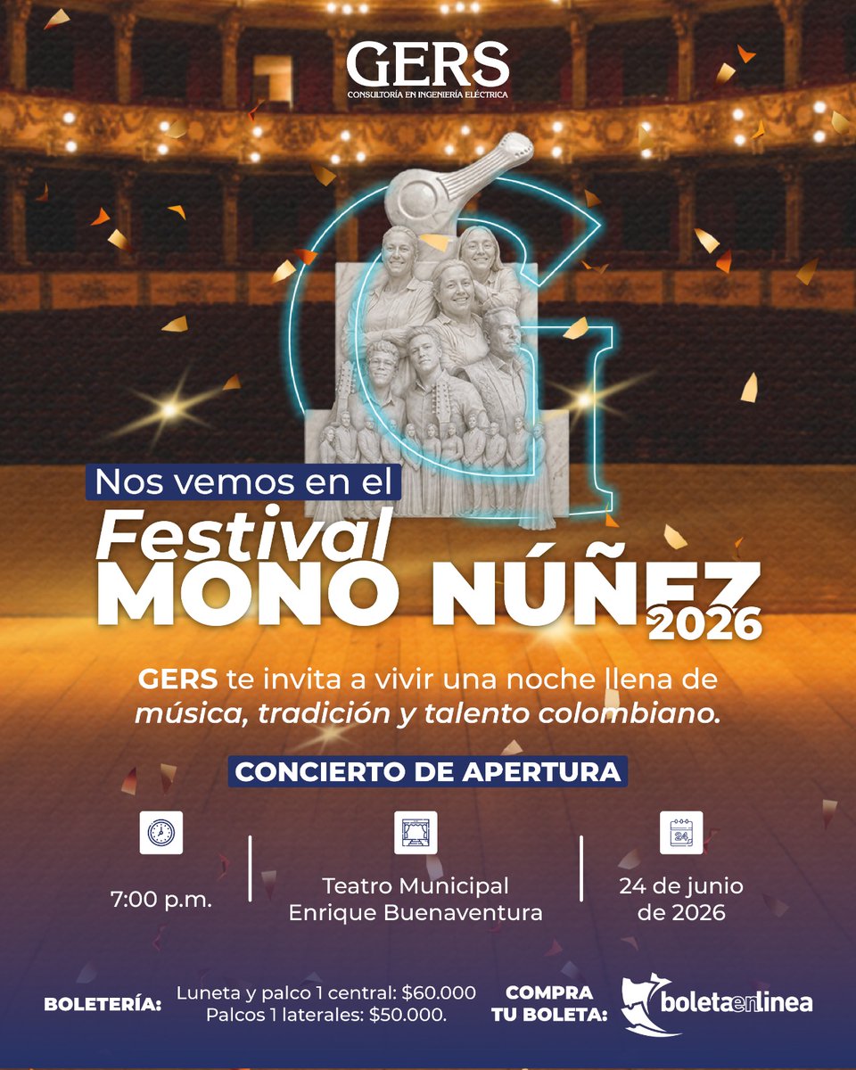 gers_sa's tweet photo. 🎶 La música tiene el poder de unir generaciones, preservar tradiciones y fortalecer nuestra identidad cultural.

Como patrocinador oficial del 52° Festival Mono Núñez 2026, en GERS nos sentimos orgullosos de apoyar uno de los escenarios más representativos de la música andina. https://t.co/iCVFjI8WR3
