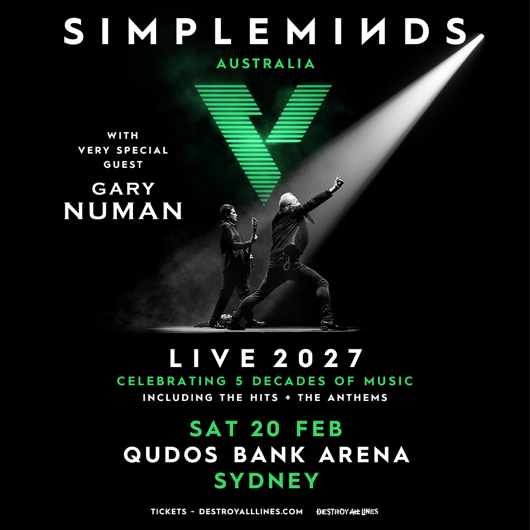 qudosbankarena's tweet photo. JUST ANNOUNCED! One of the world’s most popular and acclaimed live bands, @simplemindscom are coming to Qudos Bank Arena on Saturday 20 February as part of their V Tour 2027. Joined by special guest @numanofficial.

Tickets go on sale at 9:00am on Friday 19 June. https://t.co/xfGrgDVsvN