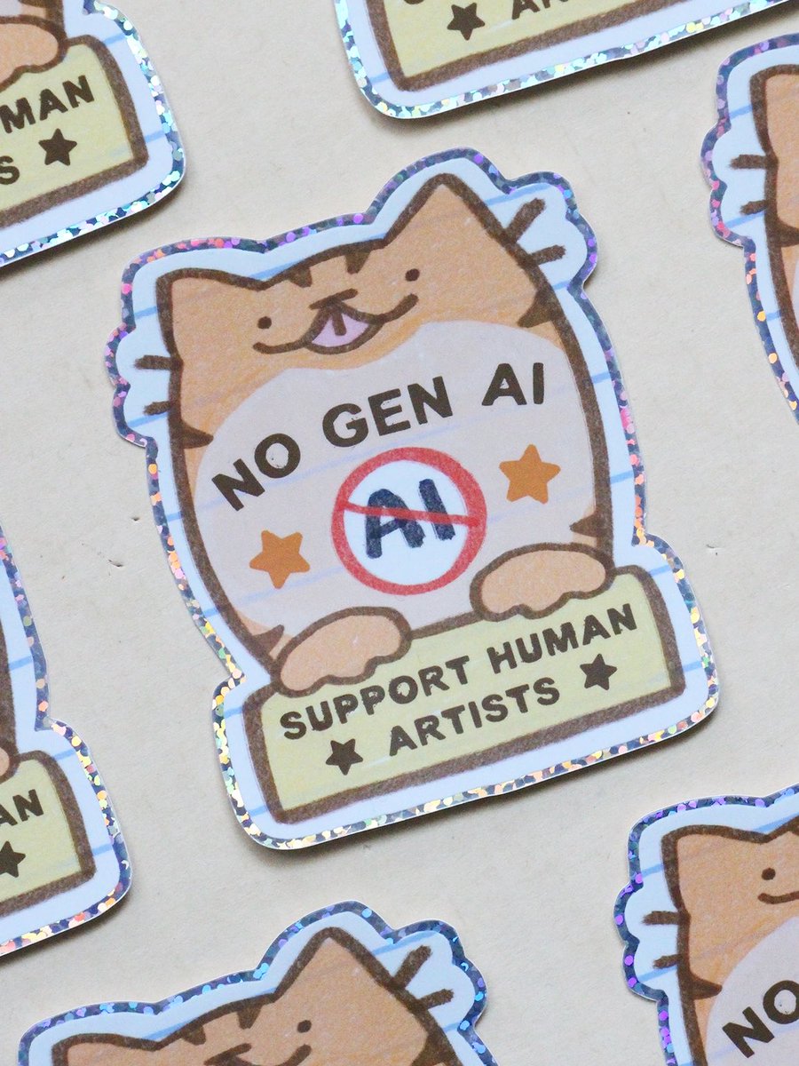 catdadwen's tweet photo. we don’t like gen ai in this house (sticker now available) https://t.co/ur3aAcjsac
