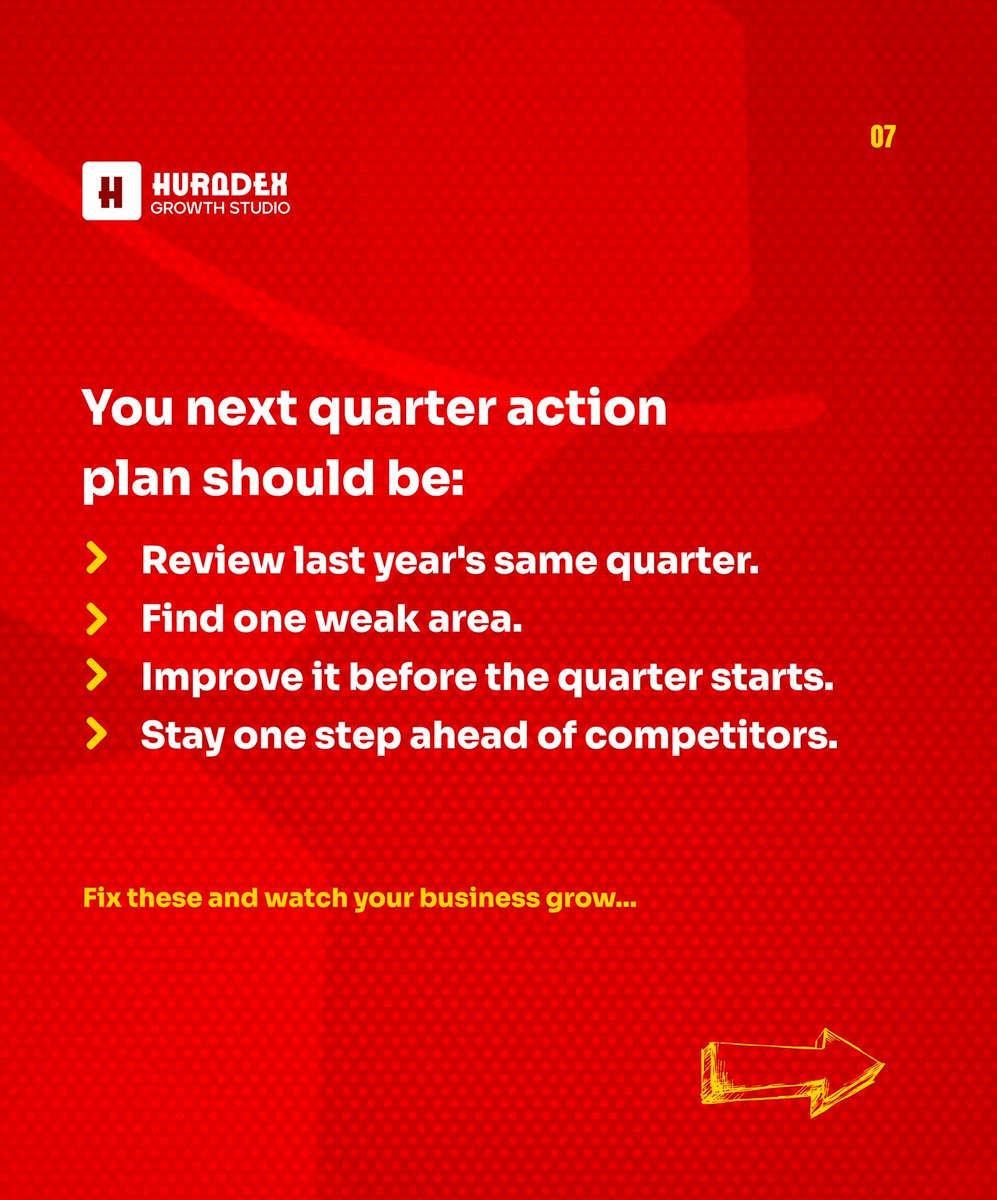 huradex's tweet photo. Most people wait until the last week of the quarter to panic. Don't be one of them.
Stand out from most.
#Huradex #Behuradex #Growth
#seasonalpivot #quarterlyplanning #businessgrowth #notimeforpanic https://t.co/KnH8R4sDNF