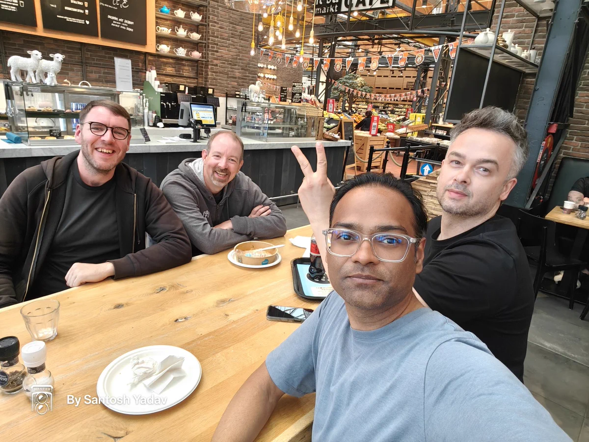 Grabbing snacks with mark, James and serkan