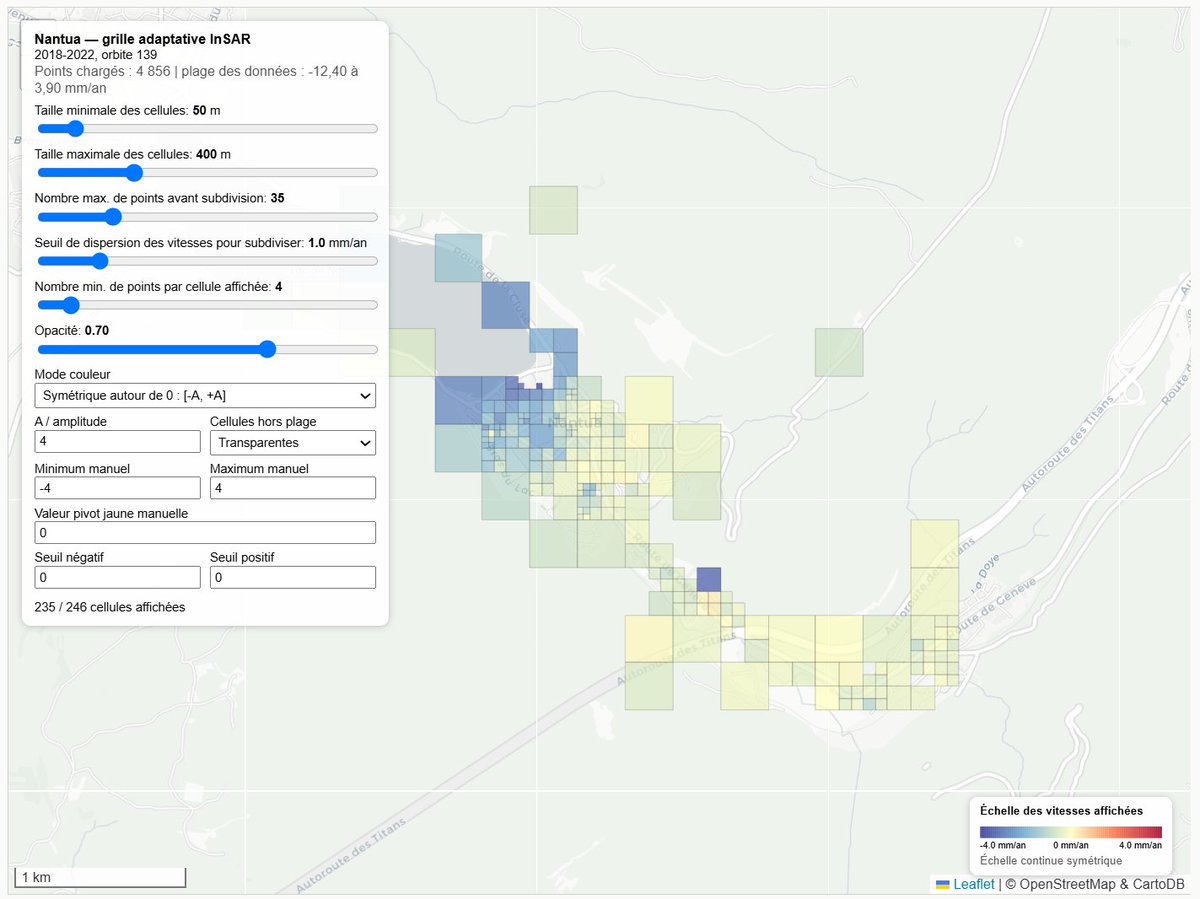 NicolasLeCorvec's tweet photo. Nantua : tassements documentés, données InSAR disponibles, et une question simple.
Que change la représentation d’un signal radar ?
Agrégation, filtrage, échelle couleur : une carte InSAR ne raconte jamais toute seule.
https://t.co/VmVHMZ84GL
#InSAR #Géotechnique #Tassement https://t.co/LuOT6sov3y