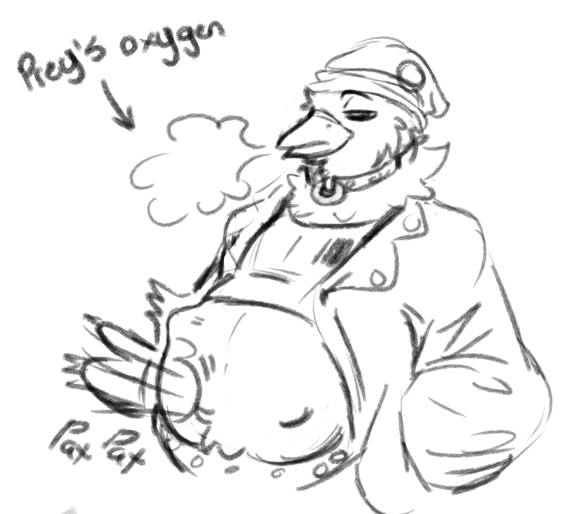 Enahlaa's tweet photo. the aftermath 
(sketch for @NickTheDerg)
#vore https://t.co/jA7SWaLbcI