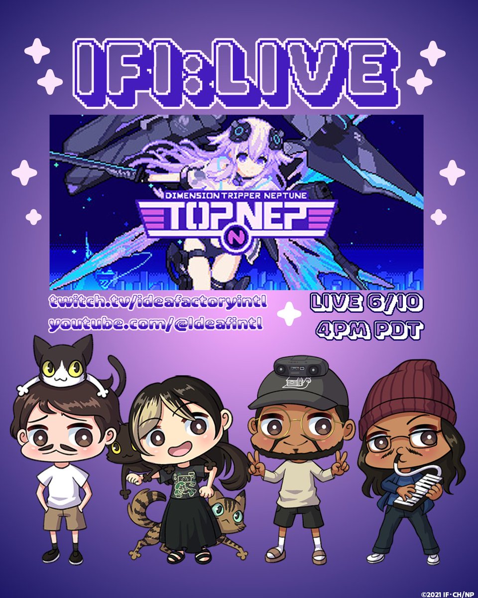 IdeaFactoryIntl's tweet photo. With Bullet Fest on Steam happening... it's only fitting we play a bullet hell for today's IFI:LIVE, right?!

Tune in to Shae and Ashley hosting a mini tournament for Dimension Tripper Neptune: TOP NEP alongside Bruce and Robbie!

Who will rise up and become the Top Nep?!

Nep ya later! LIVE at 4pm PDT!⬇️
https://t.co/94FCkrnff4
https://t.co/mNOF3fszeF