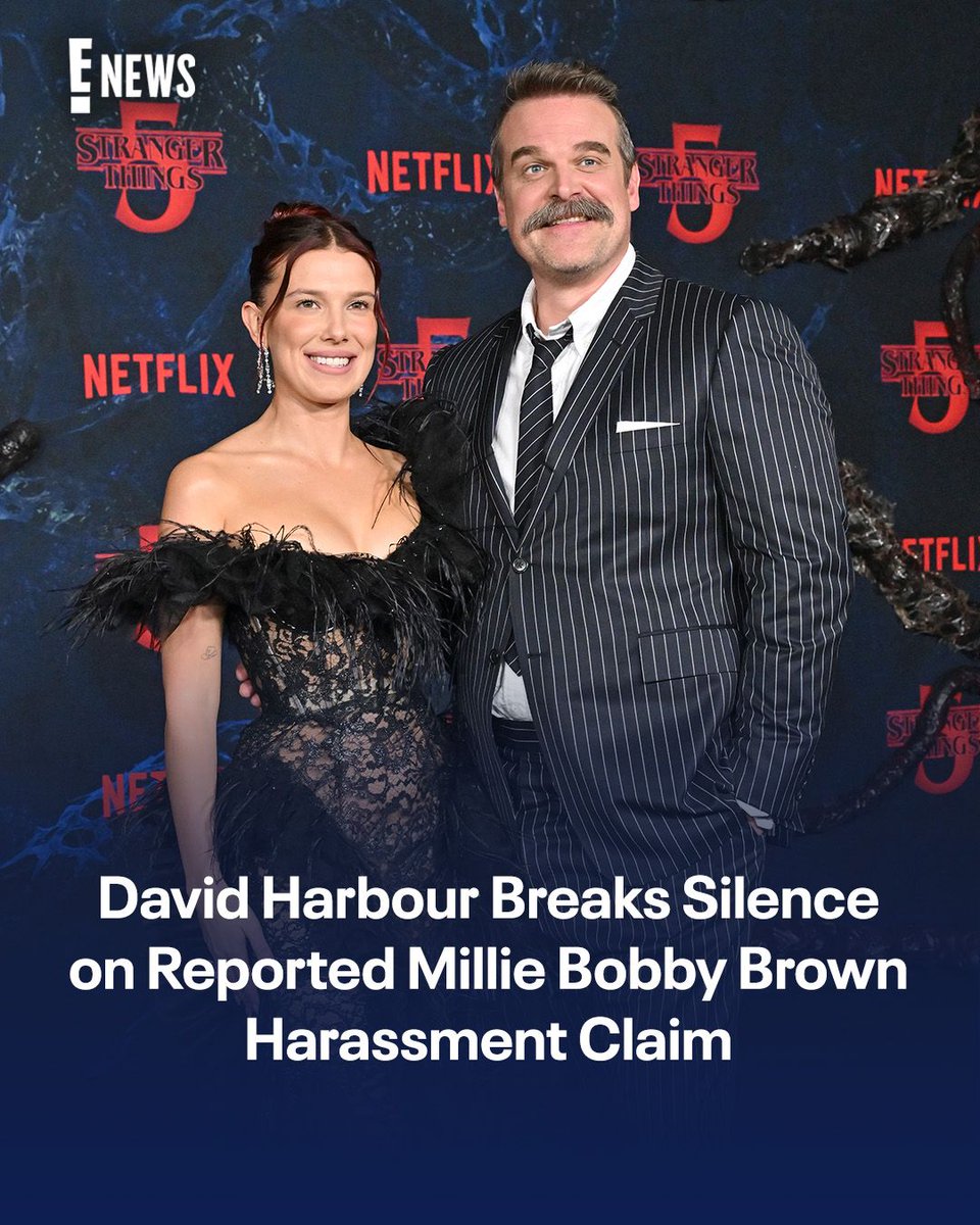 enews's tweet photo. David Harbour and Millie Bobby Brown are on good terms. Read here: https://t.co/27W3AMMw5r https://t.co/5eS3YOXNCQ