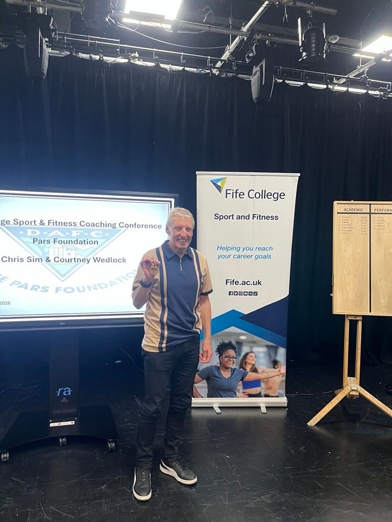 FifeCollSport's tweet photo. As the academic year wraps up, we closed out our third annual coaching conference — 'Rebalance' produced a brilliant day of learning, sharing and networking for our students. It’s also become an important platform for the department to celebrate our learners past and present. https://t.co/QwOXDlWCbP