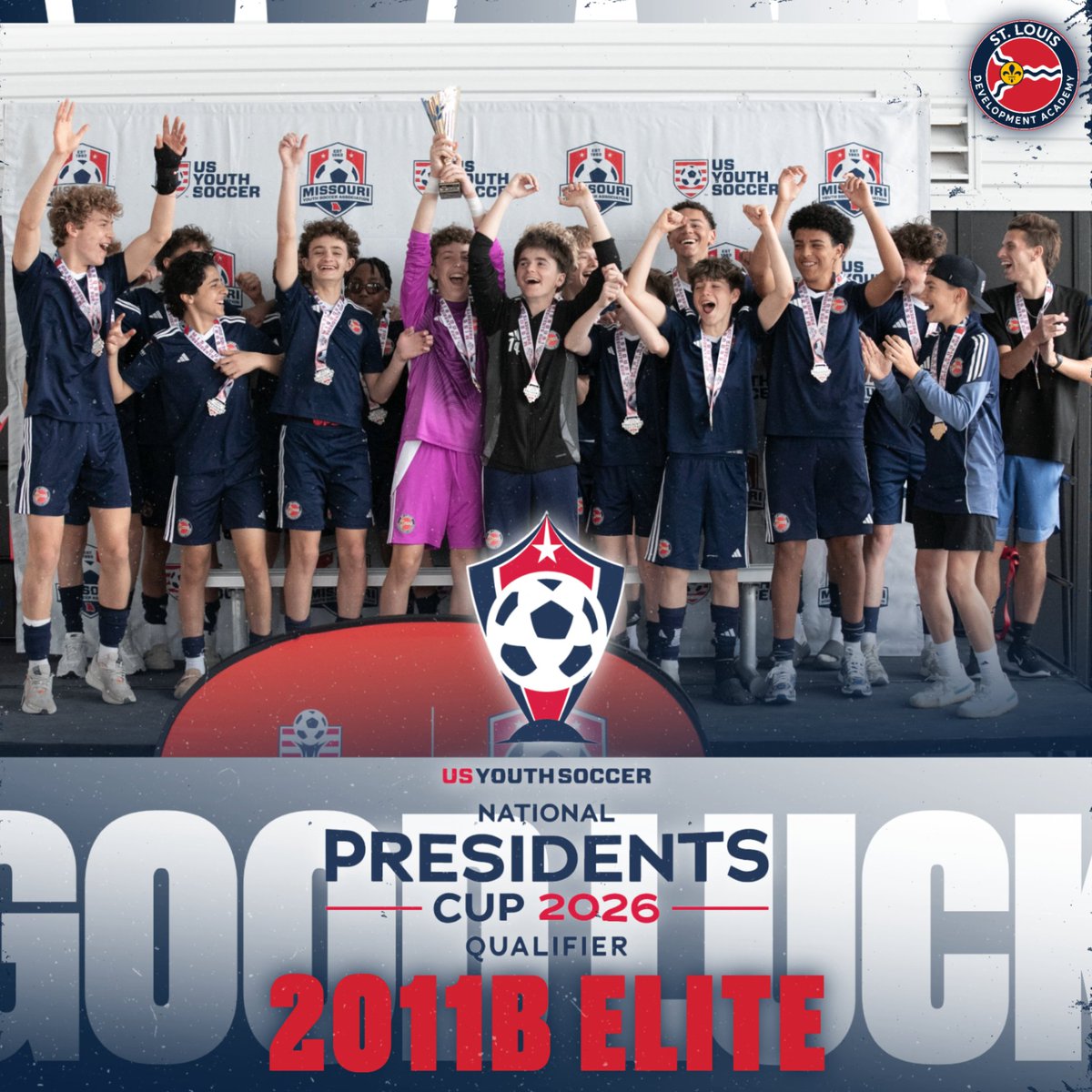 STLDASoccer's tweet photo. Good luck and safe travels to STLDA 2011B Elite and 2012B Elite teams as they head to Iowa for President’s Cup National Qualifier this weekend! ⚽️🏆

#StlouisDA | #PresidentsCup https://t.co/IpLtVYyQaI