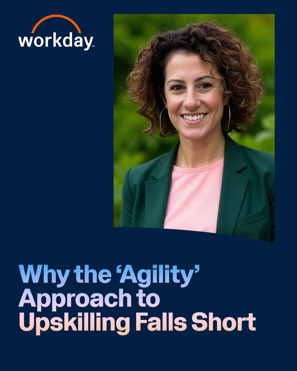Workday's tweet photo. Shift your focus from hours to outcomes. 🧠

To build a truly agile team, use AI to deliver personalized career relevance, stretch assignments, and fast feedback loops. Growth is what actually drives engagement. https://t.co/OheUHqnUbH https://t.co/GJvMSmoSib