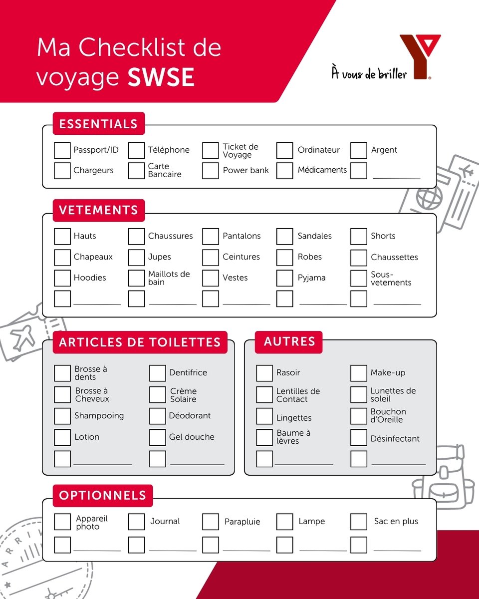 YMCAExchanges's tweet photo. Packing for a six-week youth exchange looks a little different 👀
Travel Day is getting closer, and this SWSE packing checklist will help you get ready for the adventure ahead.
Learn more about SWSE: https://t.co/veJMKBddbG https://t.co/68Awb9ItJt