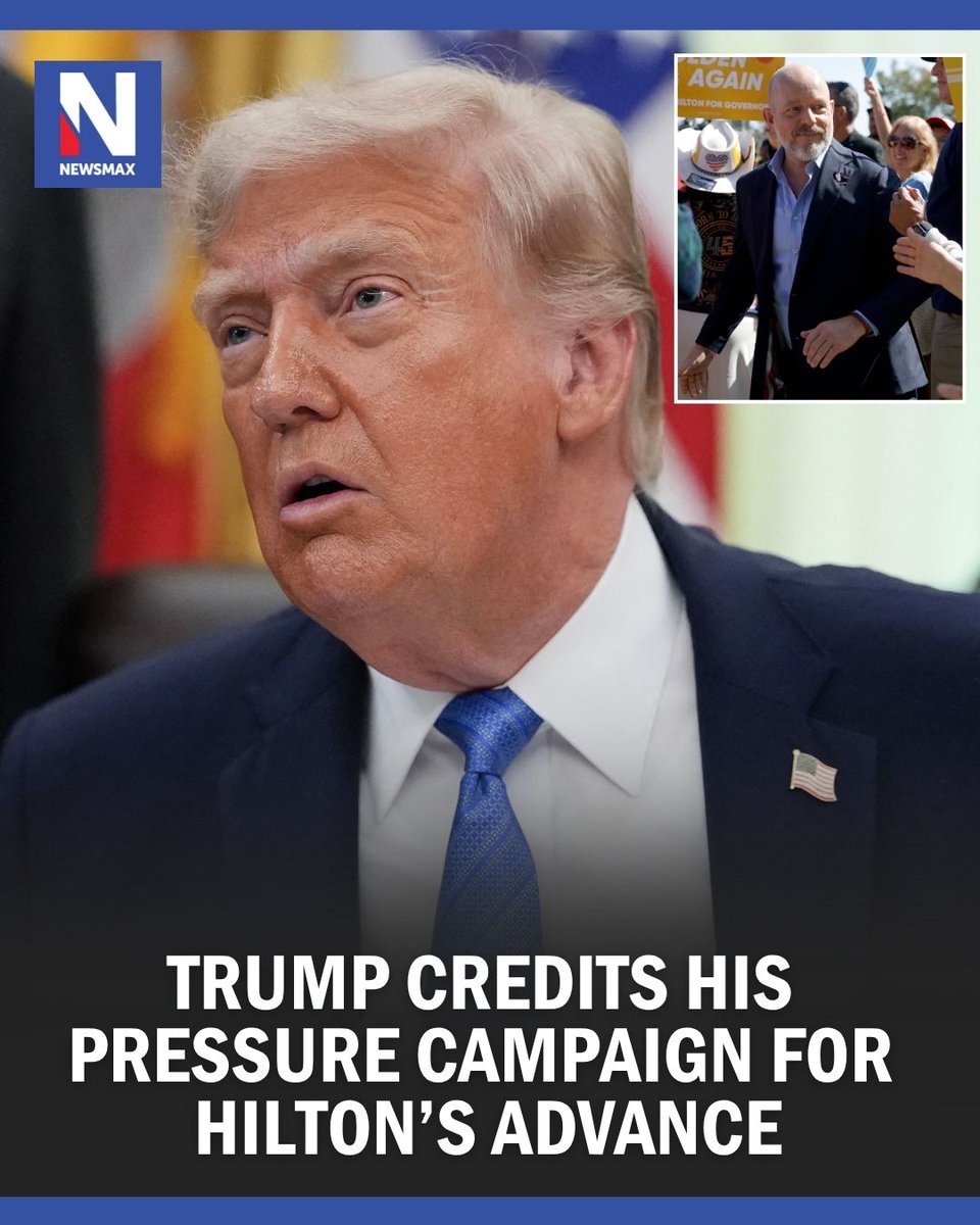 NEWSMAX's tweet photo. President Donald Trump said Wednesday that his public pressure campaign over California's prolonged vote-counting process helped ensure Republican Steve Hilton advanced to the state's gubernatorial general election. https://t.co/D2CFcHKwTF