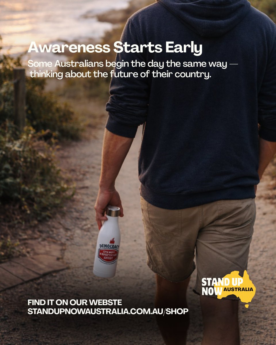 StandUpAus_'s tweet photo. Some start with coffee ☕, others with thought. Stay curious, informed, engaged. Join the movement. 👉 Shop the drink bottle 🔗 https://t.co/3GTazGd74t https://t.co/RLhozGoSYA